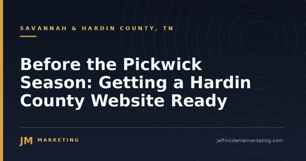Before the Pickwick Season: Getting a Hardin County Website Ready 4 Before the Pickwick Season: Getting a Hardin County Website Ready