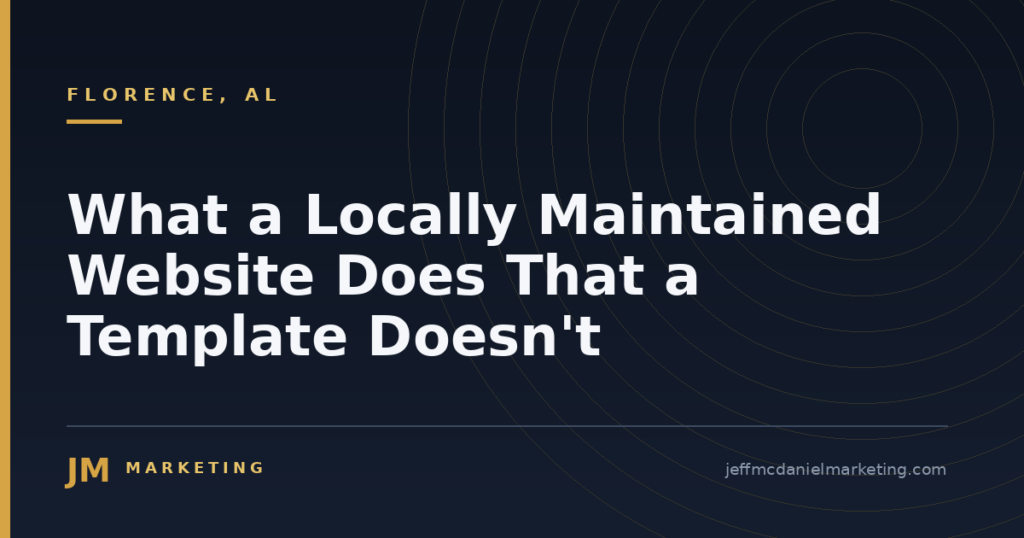 What a Locally Maintained Website Does That a Template Doesn't 2 What a Locally Maintained Website Does That a Template Doesn't