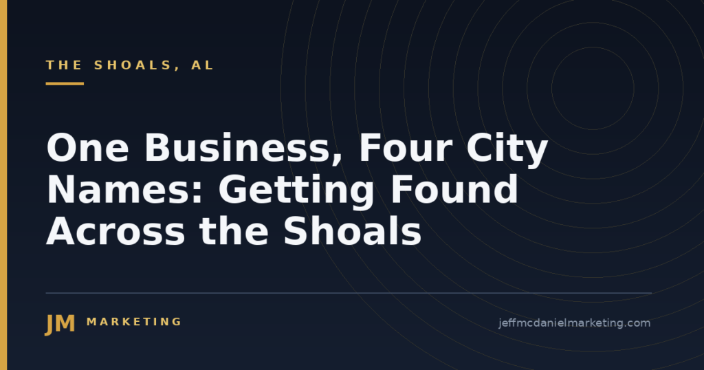 One Business, Four City Names: Getting Found Across the Shoals 3 One Business, Four City Names: Getting Found Across the Shoals