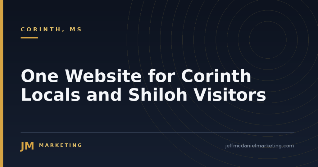 One Website for Corinth Locals and Shiloh Visitors 5 One Website for Corinth Locals and Shiloh Visitors